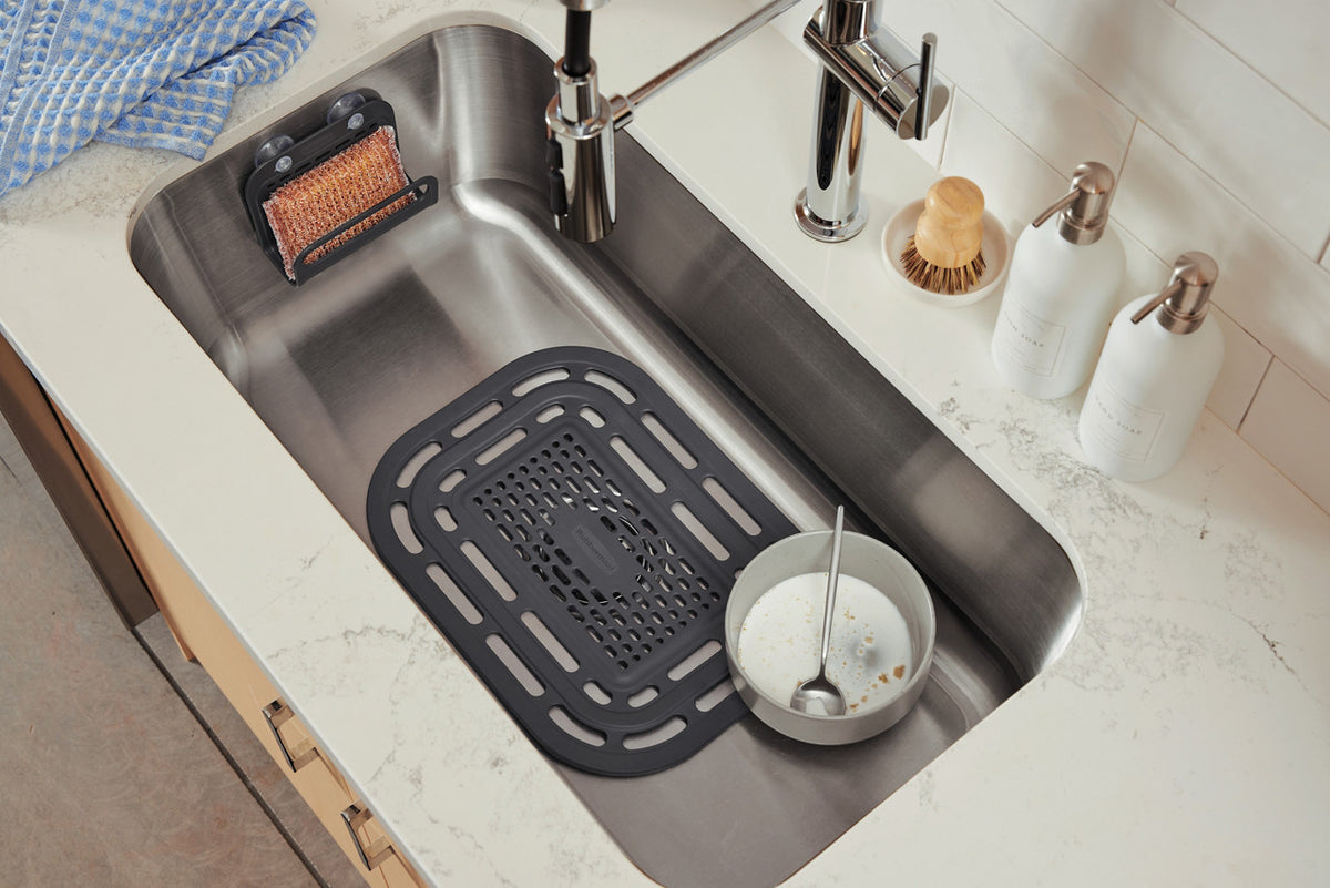 Antimicrobial Sink Mat, Sink Protector, Raven Grey - US 32911