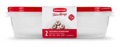 TakeAlongs® Large Rectangular Food Storage Containers, 1 Gallon - US 68679