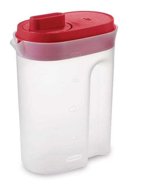 Compact Pitcher with Premium Lid, Plastic Pitcher with Multifunction Lid, 2 Quart - US 86303