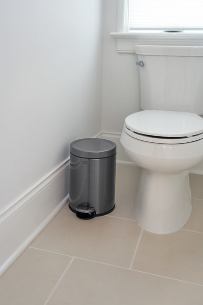 Stainless Steel Round Step-On Trash Can - US 29565