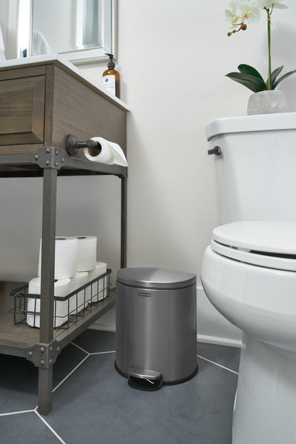 Stainless Steel Semi-Round Step-On Trash Can - US 88690