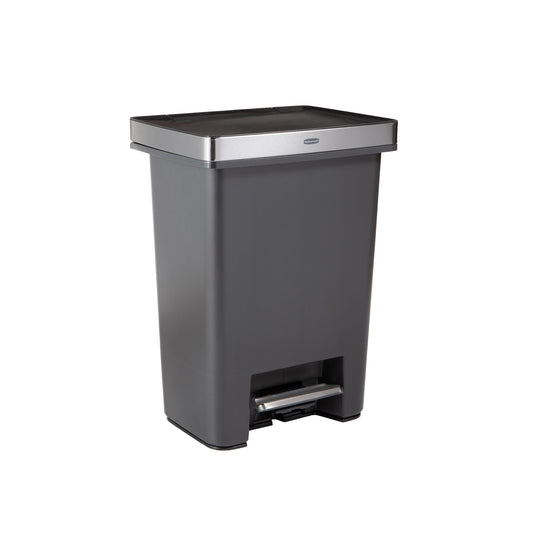 Premier High-Capacity Step-On Trash Can, Charcoal - US 27419