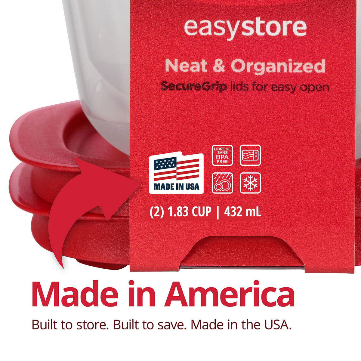EasyStore Food Storage Containers, 2-pack Square - US 02806
