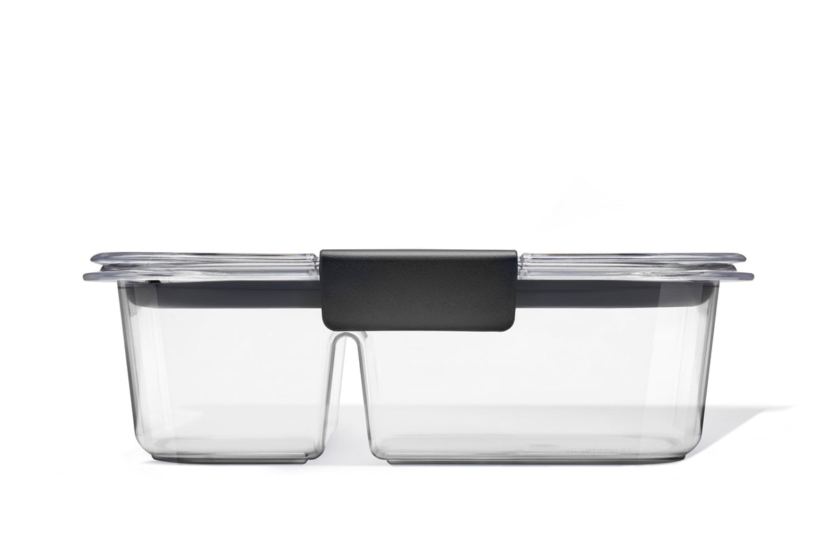 Rubbermaid® Brilliance™ Meal Prep Containers, 2-Compartment Food Storage Containers, 2.85 Cup, 5-Pack - US 46157