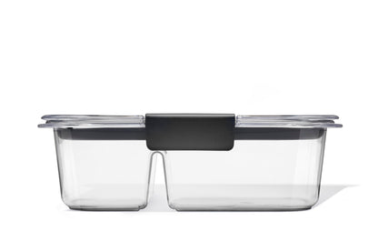 Rubbermaid® Brilliance™ Meal Prep Containers, 2-Compartment Food Storage Containers, 2.85 Cup, 5-Pack - US 46157