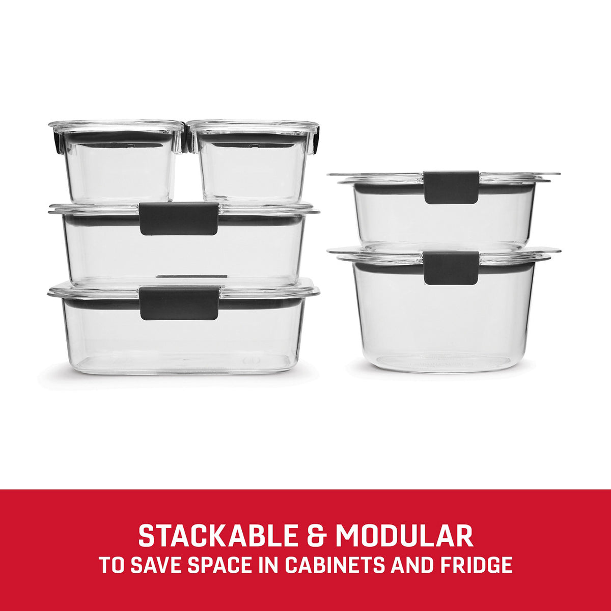 Rubbermaid Brilliance® Round and Rectangular Leak Proof Food Storage Containers, 12 Piece Set - US 87977
