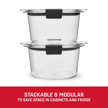 Rubbermaid Brilliance® Round Leak Proof Food Storage Containers, 3.47 cup, 2 Pack - US 23410