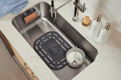 Antimicrobial Sink Mat, Sink Protector, Raven Grey - US 32911
