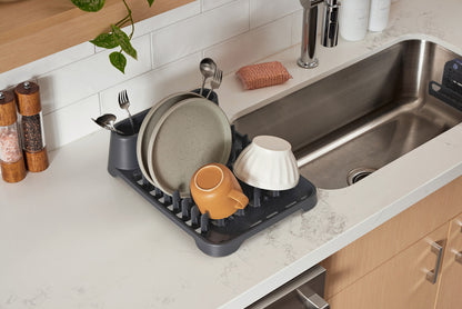 Antimicrobial Dish Drainer, Dish Rack, Raven Grey - US 01705